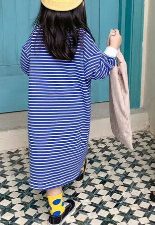 pinstriped partner dress sailor / blue