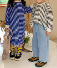 pinstriped partner dress sailor / blue