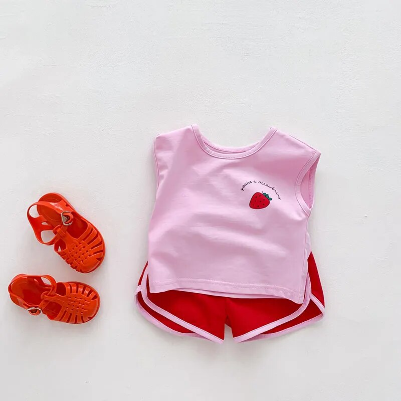 sleeveless summer set fraise