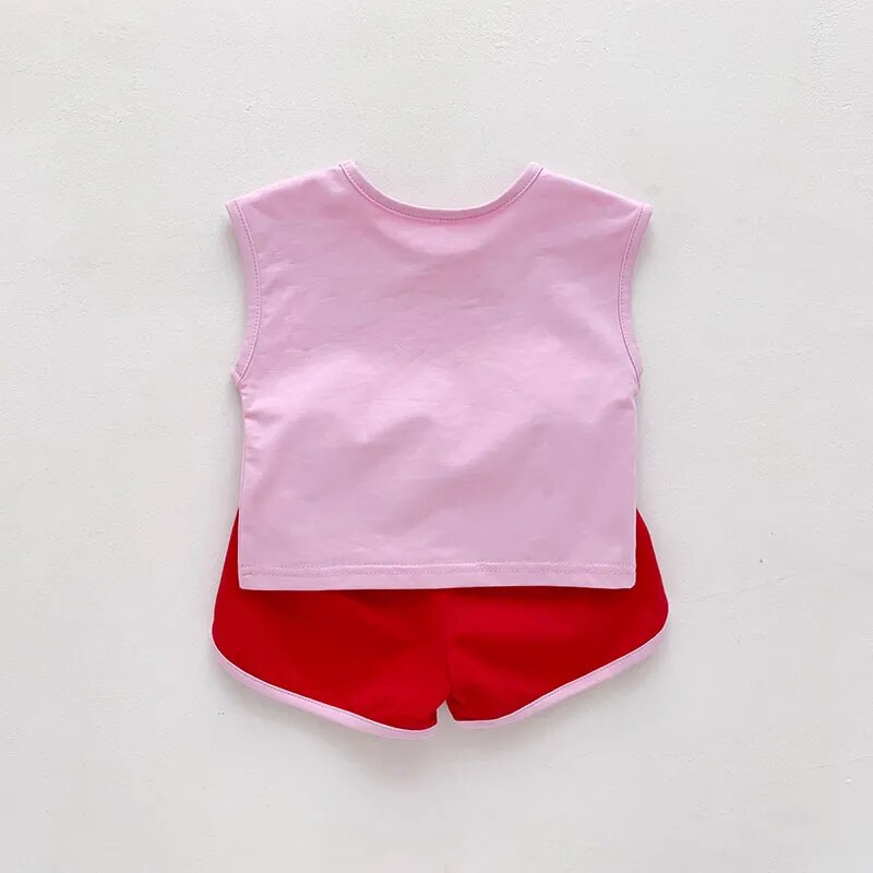 sleeveless summer set fraise