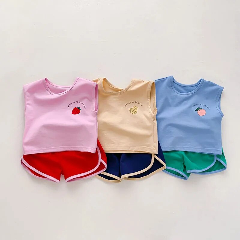 sleeveless summer set fraise