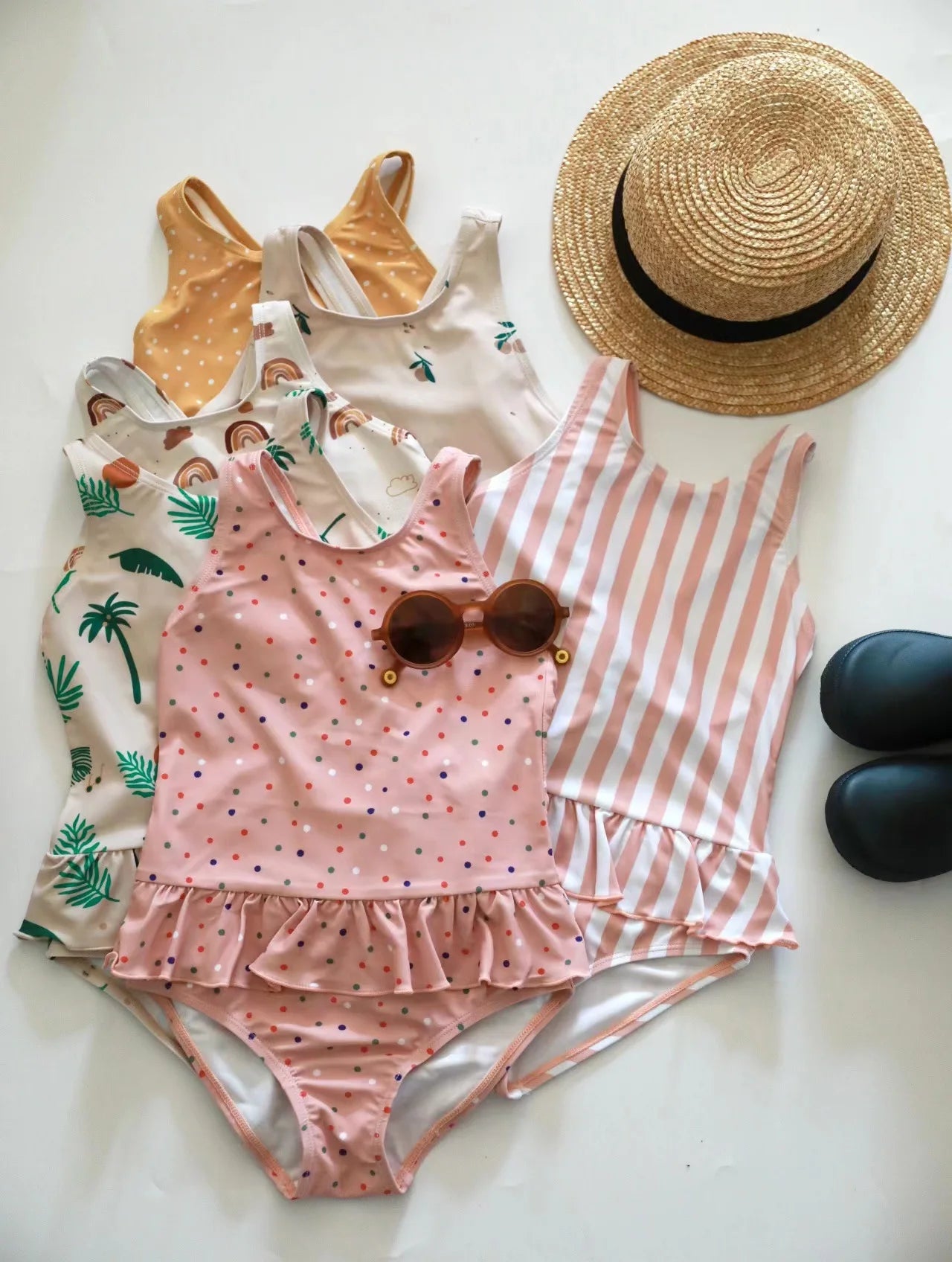 deer jonmi short sleeve ruffle swimsuit